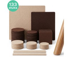 Luft Viltjes Stoelpoten Zelfklevend - 133 stuks - Stoelpoot beschermers - Vilt - Vloer beschermer - Meubel Glijders - Stoel - Poten - Bescherming - Plak