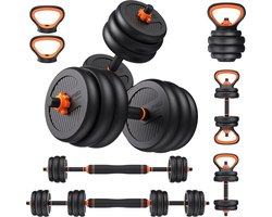Lugia - 7in1 Dumbells Set 40kg - Halterset - Kettlebells, & Push-up rek - 7 Verschillende Combinaties - Geschikt voor Mannen & Vrouwen