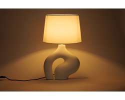 LUH® Tafellamp Wit – Moderne Designlamp met Sculpturale Voet – E27 – Voor Woonkamer