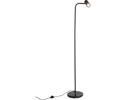 LUH® Vloerlamp Elin – Moderne Leeslamp – Mat Zwart – Kantelbare Spot – Met Marmeren Voet – Minimalistisch Design – Hoogte 150cm – Voor Woonkamer & Slaapkamer