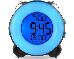 Luide wekker voor zware slapers met optionele alarmfunctie Dubbele alarminstelling Snoozefunctie Nachtlampje Batterijgevoede klok naast het bed