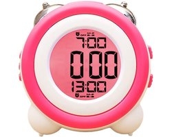 Luide wekker voor zware slapers met optionele alarmfunctie Dubbele alarminstelling Snoozefunctie Nachtlampje Batterijgevoede klok naast het bed-Rood