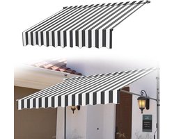 Luifel Vervanging - Terras Scherm - Buiten Zonnen - Waterdicht PU-Coating - 300 x 160cm - Grijze Streep