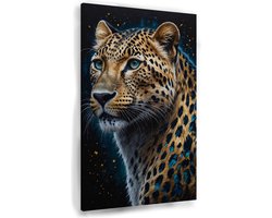 Luipaard - Dieren muurdecoratie - Wanddecoratie luipaard - Wanddecoratie industrieel - Muurdecoratie canvas - Woonaccessoires - 40 x 60 cm 18mm