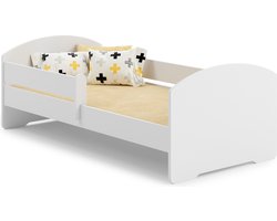 LUK - Peuterbed - met matras & hekje - 160x80cm - wit