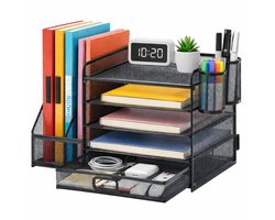 Lukana Bureau Organizer met Lade - Pennenbak en Schuiflade - Brievenbak - Bureau Accessoires - Pennenhouder