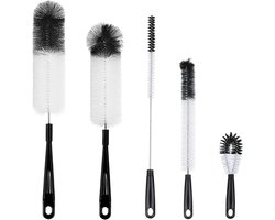 Lukana Flessenborstel Set - 5-delig - Flessenreiniger - Flessenrager - Schoonmaakborstel - BPA-vrij, Flexibel & Krasvrij - Flessenborstel Baby - Voor Glazen, Flessen, Bidons & Rietjes - Vaatwasserbestendig