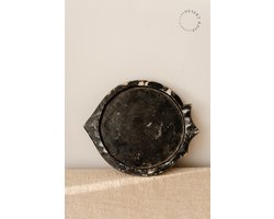 Luksa Home Authentieke oude Stenen Bajot uit India - Rond dienblad steen 25cm