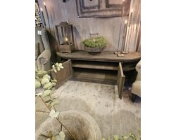 LUKSA| TV MEUBEL| TV KAST| TEAKHOUT| KLEUR: ANTIQUE GREY/BROWN
