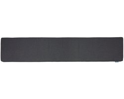 LuLu - 1 Luxe Picknickbank Kussen - 200 x 30 cm - 1 stuk -Waterafstotend Tuinkussen - Antraciet - 4cm Dik - Met bevestigingsbanden