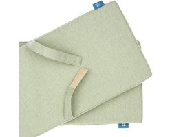 LuLu - 2 Luxe Picknickbank Kussens - Set van 2 buiten kussens- 150x24 cm - Waterafstotend Tuinkussen - Groen - 4cm Dik - Met bevestigingsbanden.