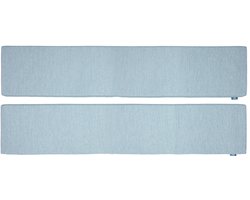 LuLu – 2 Picknicktafel Picknickbank kussens – 180 x 30 cm – 4 cm dik | zomers Blauw| 2 kussens | Waterafstotend Buitenkussen met bevestigingsbanden