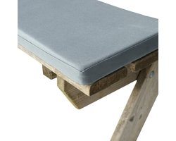 LuLu Luxe Picknickbank Kussens - Set van 2 buiten kussens- 150x24 cm - Waterafstotend Tuinkussen - Blauw - 4cm Dik - Met bevestigingsbanden.