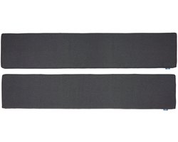 LuLu - Luxe Picknickbank Kussens - Set van 2 buiten kussens- 180 x 30 cm - Waterafstotend Tuinkussen - Grijs Antraciet - 4cm Dik - Met bevestigingsbanden.