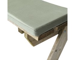 LuLu Luxe Picknickbank Kussens - Set van 2 buiten kussens- 200x24 cm - Waterafstotend Tuinkussen - Groen - 4cm Dik - Met bevestigingsbanden.