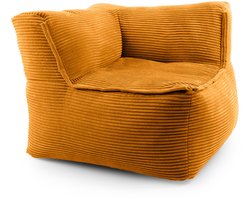 Lumaland Modulair Hoekdeel Rechts – Cord Zitzak met Zachte Structuur, Ideaal voor Bankmodules & Poefs, Met Vulling – 81×81×70 cm