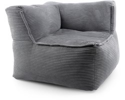 Lumaland Modulair Hoekdeel Rechts – Indoor Zitzak met Zachte Structuur, Ideaal voor Bankmodules & Pouf, Inclusief Vulling, 81x81x70 cm