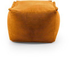 Lumaland Modulaire Zitzak Kruk – Corduroy Poef met Zachte Structuur, Comfortabele Beanbag met Vulling voor Woonkamer & Slaapkamer – 54×54×40 cm