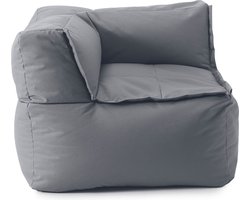 Lumaland Modular Zitzak hoek links modulaire zitmeubelen grijs | 81cm x 81cm x 70cm | 340l