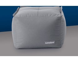 Lumaland Modular Zitzak vierkante poef modulaire zitmeubelen grijs | 54*54*40 | 110l