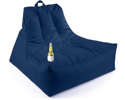 Lumaland Premium Lounge Fauteuil – Indoor & Outdoor Zitzak met Vulling en Drinkhouder, XXL Lounge voor Woonkamer, Balkon & Tuin, Waterafstotend