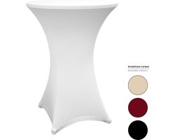 Lumaland - Rok voor statafel - hoes voor statafel - Tafelrok - stretch - sneldrogend - in verschillende maten en kleuren - Ø 80-85cm - Wit