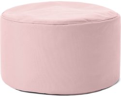 Lumaland Zitzak poef | Compacte zitzak met 3-in-1-functie: comfortabele poef, handig tafeltje en stijlvolle voetenbank voor binnen en buiten | Met flexibele EPS-vulling | Ø 25 x 45 cm - Pastel Roze