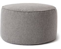 Lumaland Zitzak poef | Compacte zitzak met 3-in-1-functie: comfortabele poef, handig tafeltje en stijlvolle voetenbank voor binnen en buiten | Met flexibele EPS-vulling | Ø 25 x 45 cm - Lichtgrijs
