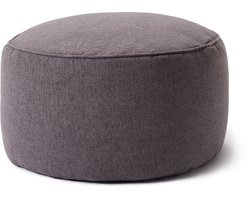 Lumaland Zitzak poef | Compacte zitzak met 3-in-1-functie: comfortabele poef, handig tafeltje en stijlvolle voetenbank voor binnen en buiten | Met flexibele EPS-vulling | Ø 25 x 45 cm - Donkergrijs