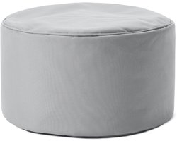 Lumaland Zitzak poef | Compacte zitzak met 3-in-1-functie: comfortabele poef, handig tafeltje en stijlvolle voetenbank voor binnen en buiten | Met flexibele EPS-vulling | Ø 25 x 45 cm