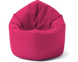 Lumaland Zitzak voor binnen en buiten, ronde 2-in-1 zitzak voor binnen en buiten, 300 l vulling, 120 x 80 x 75 cm, waterafstotend en robuust, roze