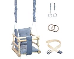 LuMali Kinderschommel 3 in 1 Donkergrijs - Baby Schommel - Baby swing -Schommel die Meegroeit met je Kindje