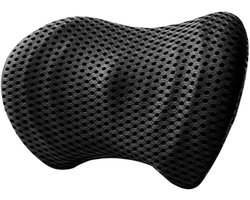 Lumbaal kussen rug - lendensteunkussen voor bureaustoel en autostoel - traagschuim rugsteunkussen met verstelbare riem - ergonomisch lendensteunkussen voor autostoelen (zwart)