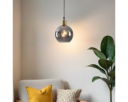 LumenXL 1-lichts hanglamp Verona smoke - rond egaal glas