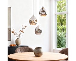 LumenXL Design hanglamp Frank - smoke glas, 3-lichts