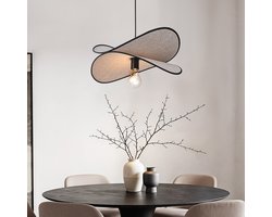 LumenXL Design hanglamp Sapca, beige linnen - zwarte accenten