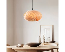 LumenXL Design hanglamp Sorella - kap in lichtbruine houtlook