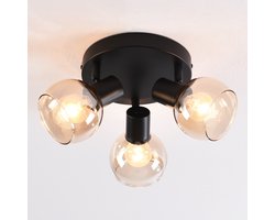 LumenXL - Draaibare plafondlamp met amber glas, 3-lichts - Peri
