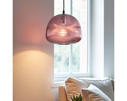 LumenXL - Hanglamp Molly - Geribbeld glas - Paars - 1-lichts - E27
