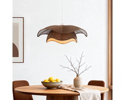 LumenXL Hanglamp Vea - organische linnen kap in warm bruin