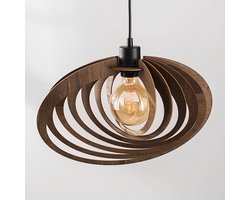 LumenXL Houten hanglamp Lysa in warm walnoot