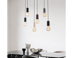 LumenXL Industriële snoerpendel Caverna 6-lichts - marmeren details (excl. E27 lampen)