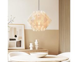 LumenXL Japandi hanglamp Ruskea – zwart - naturel linnen