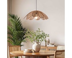 LumenXL Natuurlijke boho hanglamp Tawi - open kap
