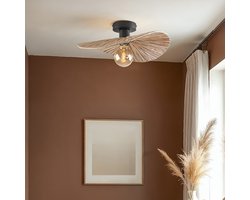 LumenXL - Plafondlamp Satu - Gevlochten raffia papier - Ø38 cm - Bruin