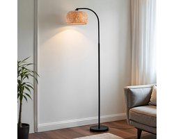 LumenXL - Staande booglamp met bamboe kap - Seren