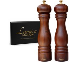 Luméra Maison Peper en zoutmolen set 27 cm – Acacia – Verstelbaar – Bruin