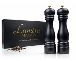 Luméra Maison Peper en zoutmolen set – Acacia – 27 cm – Verstelbaar – Zwart