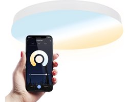 Lumi - 16W Slimme plafondlamp badkamer wit - IP54 waterdicht - Smart Home WiFi + BLE - 2700K-6500K White Ambiance - Ø30 cm