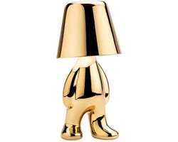 Lumi Glow Bros Tafellamp Oplaadbaar - Draadloos en Dimbaar - Nachtlamp Slaapkamer - Bureaulamp Woonkamer - Woondecoratie - Beelden en Figuren - Goud